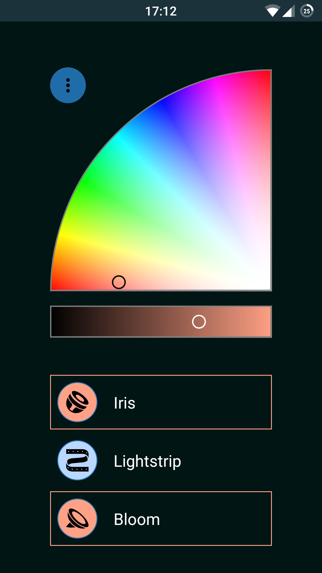 Screenshot of Hue Light app